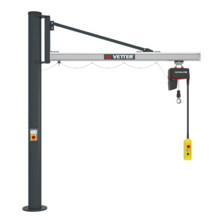 Vetter Grue à colonne pivotante UNILIFT système d’ancrage composite palan électrique 320 kg, 2,9 m