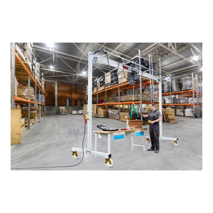 Vetter Portalkran Profi A + Stirnradflaschenzug mit Handschiebefahrwerk 500kg, 6,0m