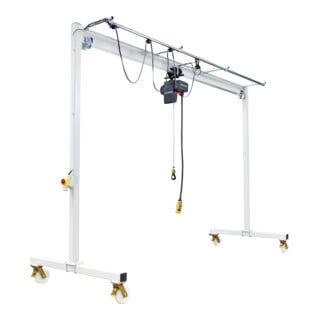 Vetter Portique de levage Profi A + palan électrique à chaîne avec chariot manuel 2000 kg, 6,0 m