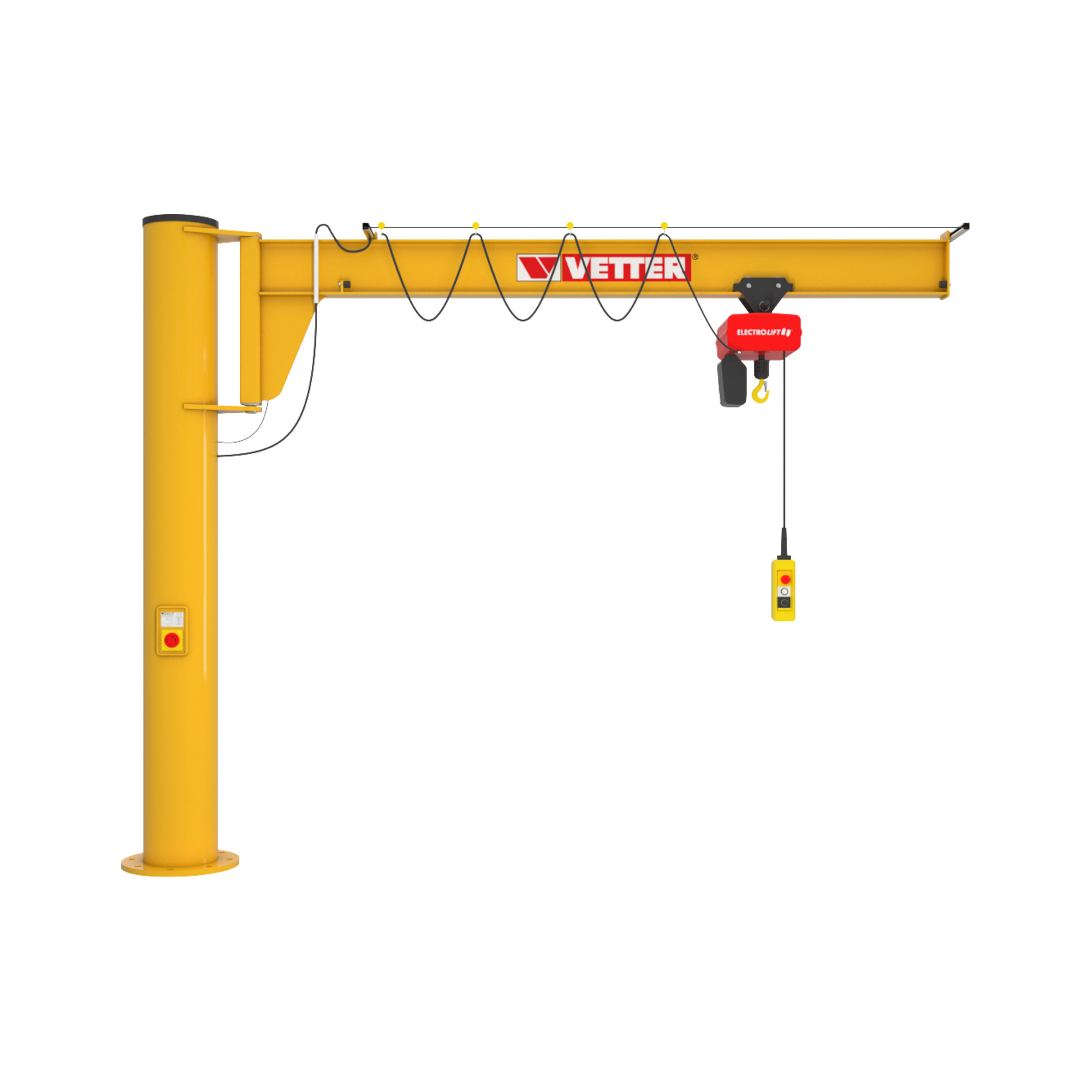 Vetter Säulenschwenkkran ASSISTENT + Verbundanker-System + Elektrokettenzug 250kg, 3,0m ; VETTER Krantechnik