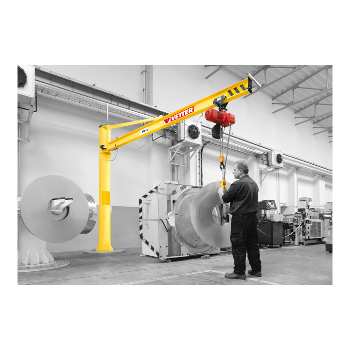 Vetter Säulenschwenkkran PRAKTIKUS + Verbundanker-System + Elektrokettenzug 125kg, 5,0m
