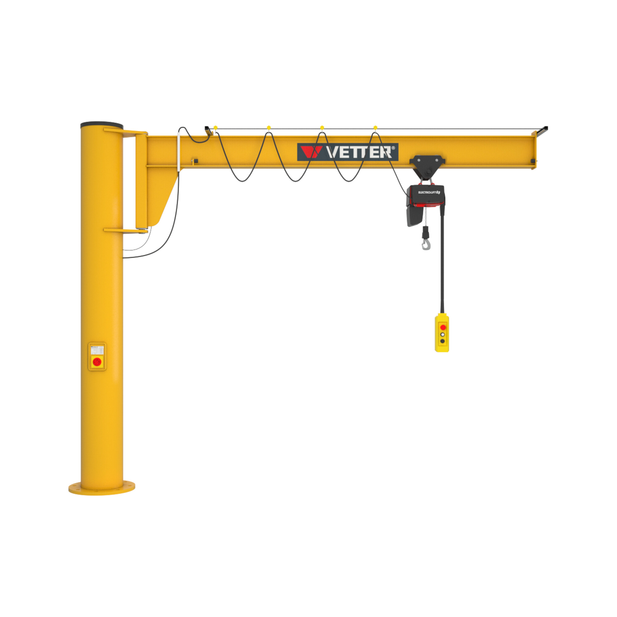 Vetter Wandschwenkkran ASSISTENT Standard-Lagerkonsole Elektrokettenzug 500kg, 6,0m ; VETTER Krantechnik