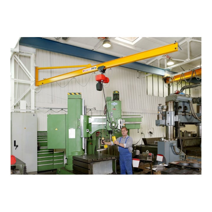 Vetter Wandschwenkkran PRAKTIKUS + Standard-Lagerkonsole + Elektrokettenzug 1000kg, 5,0m