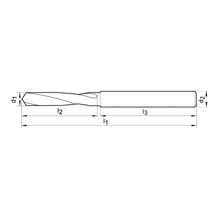 VHM Spiralbohrer D6537K 8,60mm TiAlN Gühring