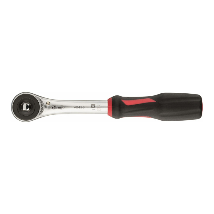 VIGOR 360° Drehgriff Umschaltknarre 6,3 mm =1/4" V5436 Vierkant massiv 6,3 mm (1/4 Zoll) Gesamtlänge: 176 mm