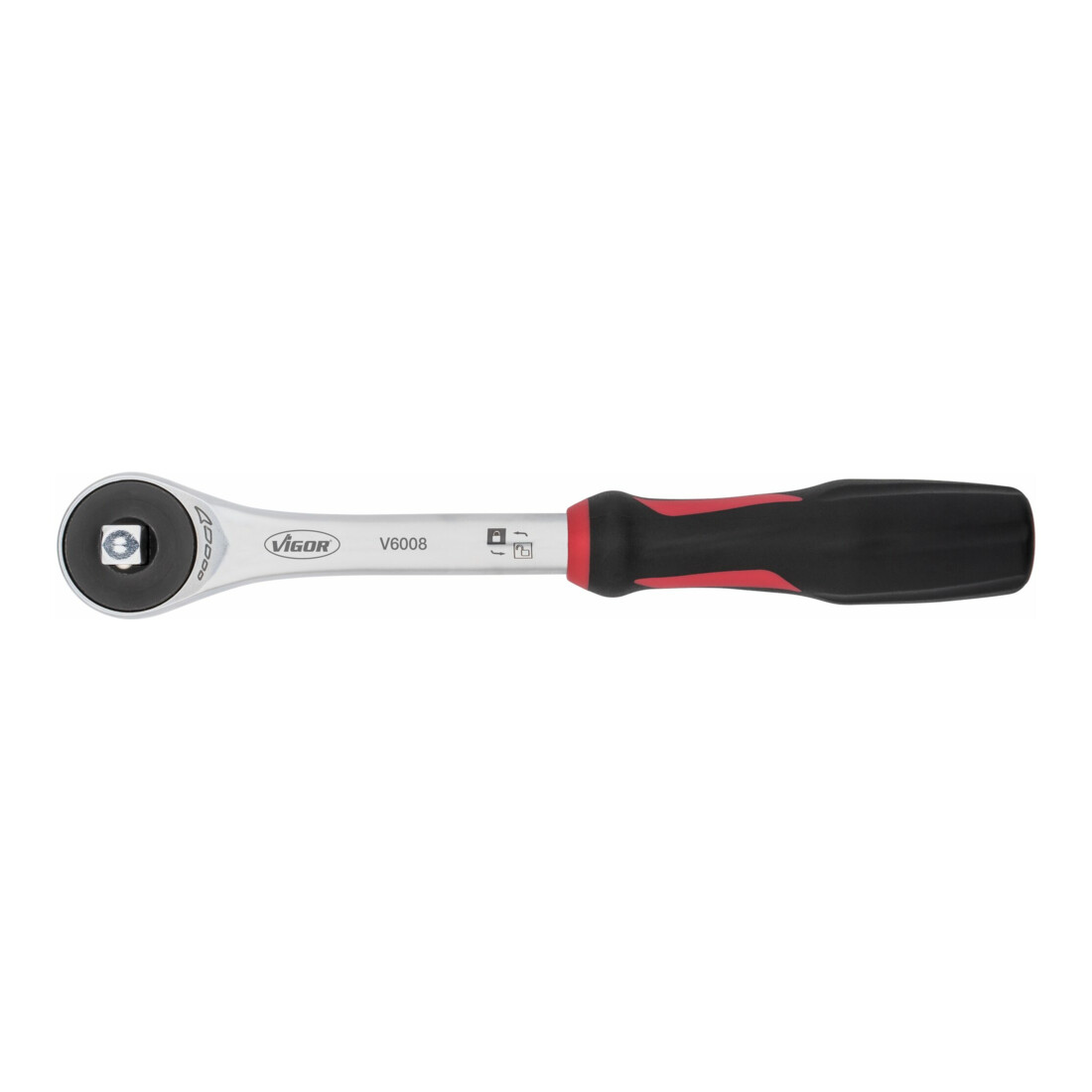 VIGOR 360° Drehgriff-Umschaltknarre V6008 ∙ Vierkant massiv 10 mm (3/8 Zoll) ∙ Gesamtlänge: 237 mm