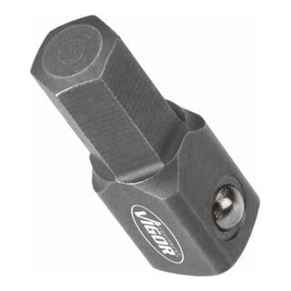VIGOR Adaptateur carré extérieur 10 = 3/8 pouce, hexagone massif 8 (5/16 pouce), carré massif 10 mm (3/8 pouce), longueur totale 30 mm