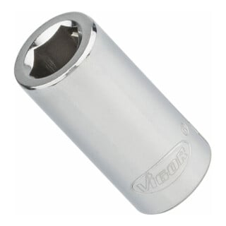 VIGOR Adaptateur d’embout carré creux 6,3 mm (1/4") et hexagonal creux 6,3 mm (1/4"), L 25 mm V3651N