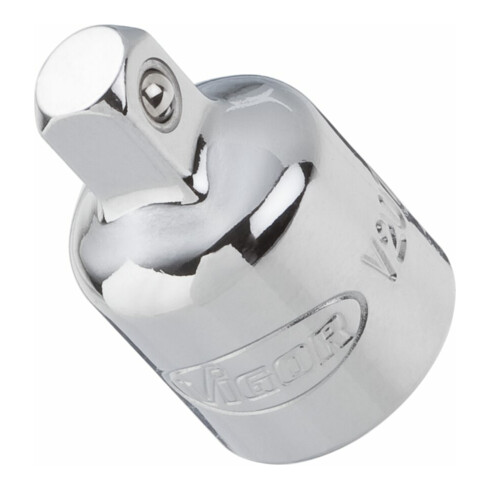 VIGOR Adaptateur extérieur carré 6,3 mm = 1/4" intérieur carré 10 mm = 3/8" V2071, longueur totale 27 mm