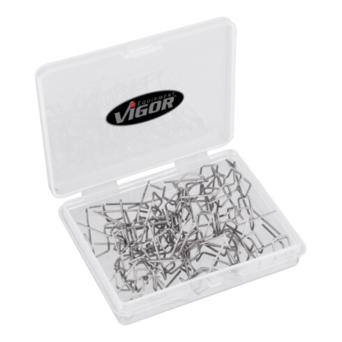 VIGOR Agrafes en S, 0,8 mm V3675, 100 pièces
