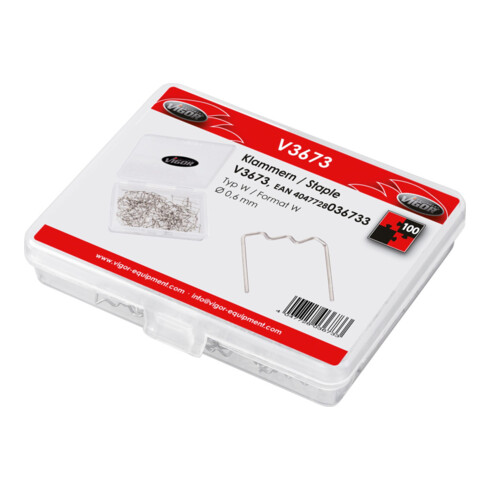VIGOR Agrafes en W 0,6 mm V3673, 100 pièces