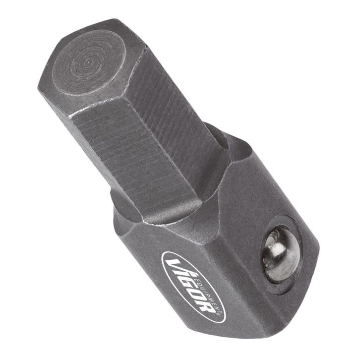VIGOR Außensechskant-Antrieb 10 = 3/8 Zoll Außenvierkant Antrieb 10 = 3/8 Zoll Bit-Adapter V3652 Sechskant massiv 8 (5/16 Zoll) Vierkant massiv 10 mm (3/8 Zoll) Gesamtlänge: 30 mm