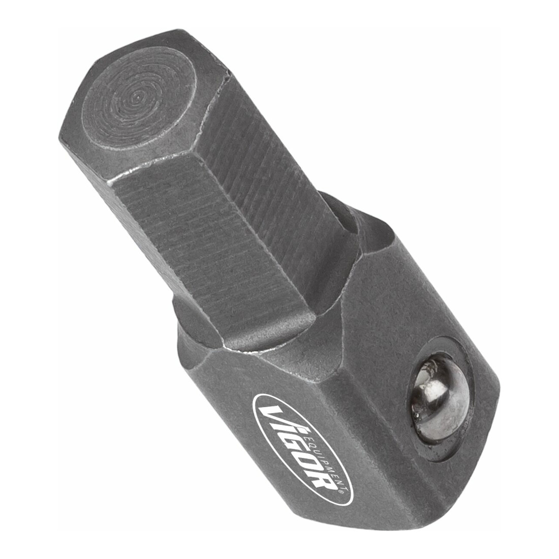 VIGOR Außensechskant-Antrieb 10 = 3/8 Zoll Außenvierkant Antrieb 10 = 3/8 Zoll Bit-Adapter V3652N ∙ Sechskant massiv 8 (5/16 Zoll) ∙ Vierkant massiv 10 mm (3/8 Zoll) ∙ Gesamtlänge: 30 mm