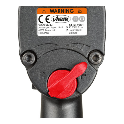 VIGOR Außenvierkant Antrieb 12,5 = 1/2 Zoll Schlagschrauber, Mini V5671 ∙ 1000 Nm ∙ Vierkant massiv 12,5 mm (1/2 Zoll) ∙ Jumbo Hammer-Schlagwerk