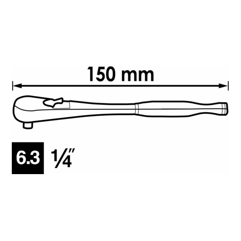 VIGOR Außenvierkant Antrieb 1Feinzahn-Umschaltknarre
