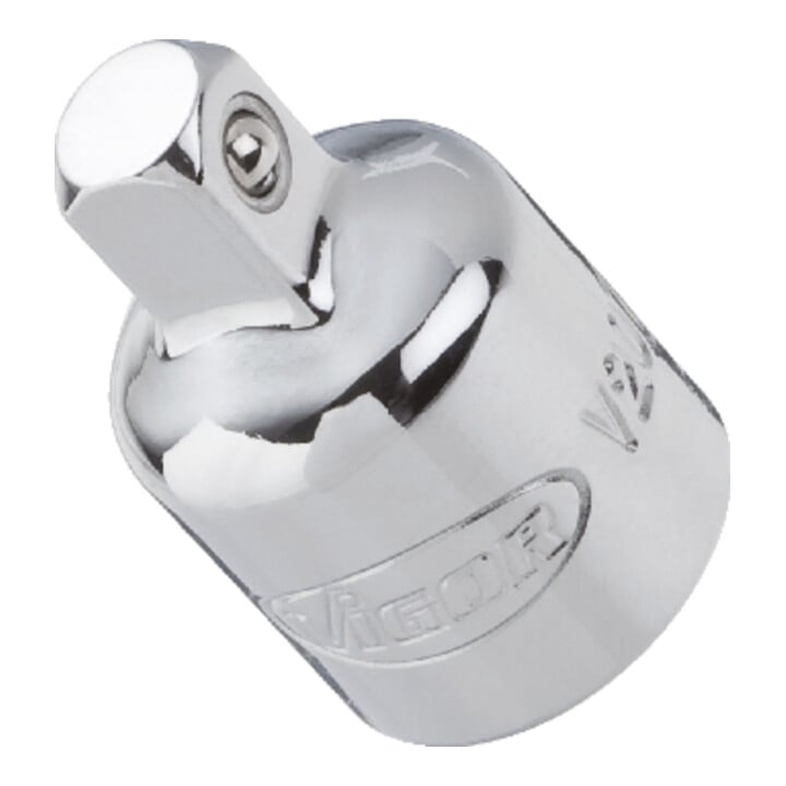VIGOR Außenvierkant Antrieb 6,3 = 1/4 Zoll Innenvierkant Antrieb 10 = 3/8 Zoll Adapter V2071 Vierkant hohl 10 mm (3/8 Zoll) Vierkant massiv 6,3 mm (1/4 Zoll) Gesamtlänge: 27 mm