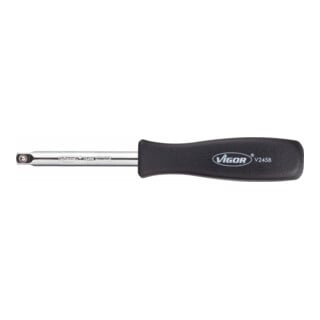 VIGOR Außenvierkant Antrieb 6,3 = 1/4 Zoll Steckgriff V2458N ∙ Vierkant massiv 6,3 mm (1/4 Zoll) ∙ Gesamtlänge: 150 mm