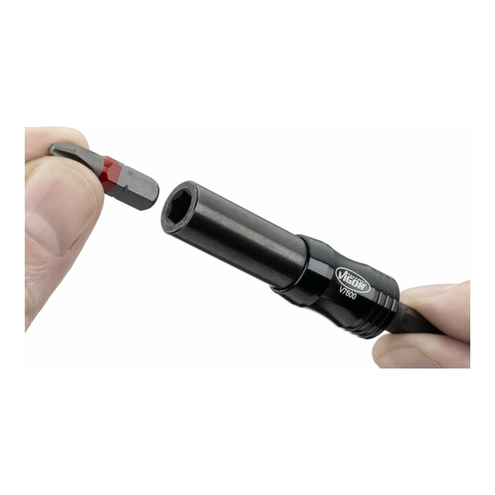 VIGOR Bithalter, mit Gelenk, V7600, 1/4 Zoll (6,3 mm) Sechskant 1/4 Zoll (6,3 mm) Sechskant 88 mm
