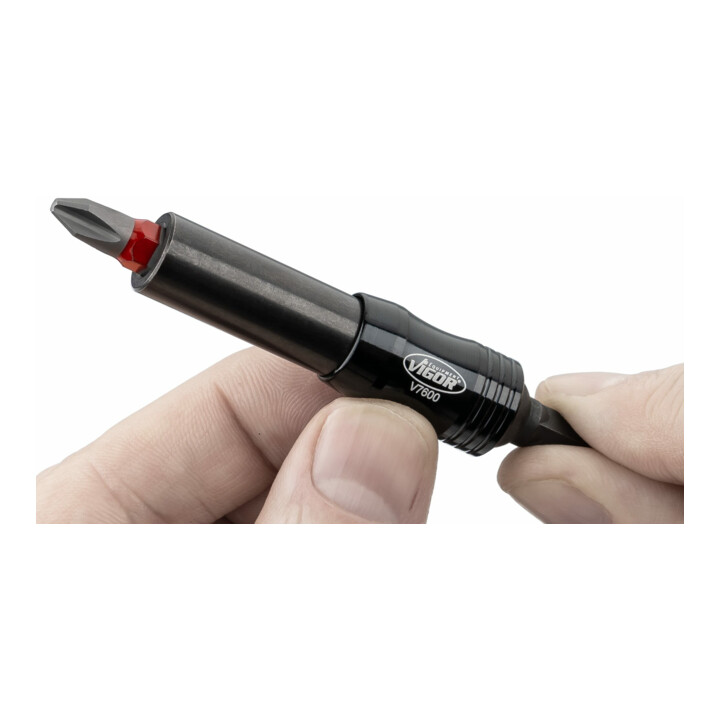VIGOR Bithalter, mit Gelenk, V7600, 1/4 Zoll (6,3 mm) Sechskant 1/4 Zoll (6,3 mm) Sechskant 88 mm