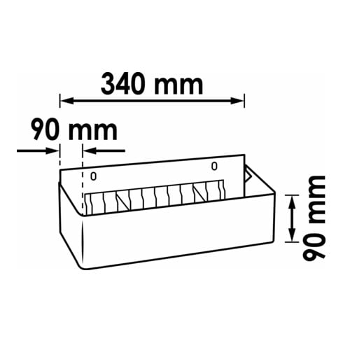 VIGOR Blikjeshouder V2393-S ∙ Totale lengte: 340 mm