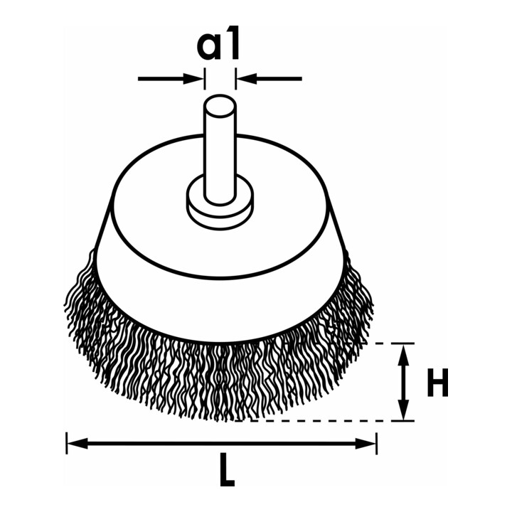 VIGOR Brosse à pot 50 mm grossière V6800-50