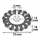 VIGOR Brosse circulaire tressée 75 mm V6806-5