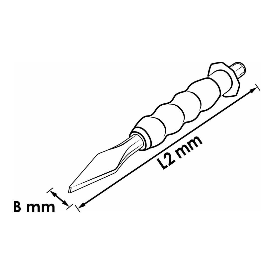 VIGOR Burin croisé V6230-5 Longueur totale : 170 mm