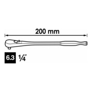 VIGOR Carré extérieur 6,3 mm = 1/4 pouce Poignée coulissante V2453N ∙ Carré massif 6,3 mm (1/4 pouce) ∙ Longueur totale : 110 mm-3