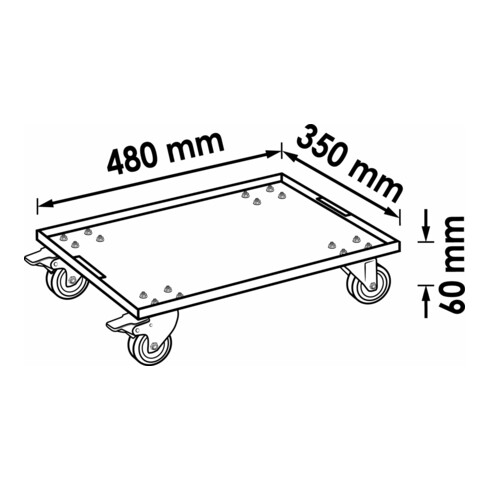 VIGOR Chariot de visite pour boîte multiple -R