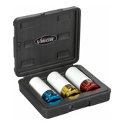 VIGOR Clé à chocs jeu de douilles V2522 carré creux 12,5 mm (1/2 pouce) profil hexagonal extérieur 3 pièces