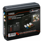 VIGOR Clé à chocs jeu de douilles V2522 carré creux 12,5 mm (1/2 pouce) profil hexagonal extérieur 3 pièces-5
