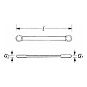 VIGOR Clé à cliquet double à six pans extérieur V3607 Profil 8 x 12 10 x 13 L total : 220 mm-2