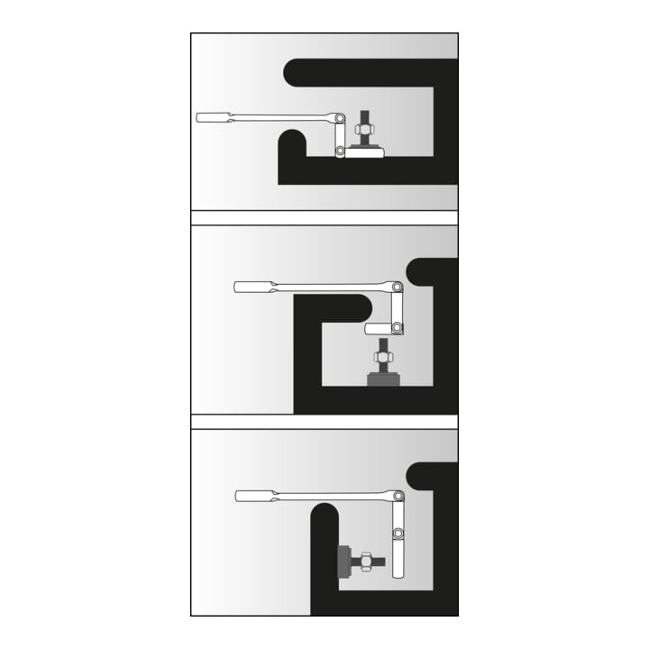 VIGOR Clé à cliquet double articulée V6752-10 10