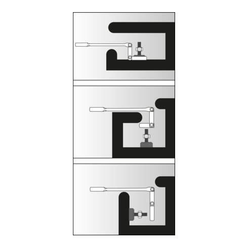 VIGOR Clé à cliquet double articulée V6752-19 19