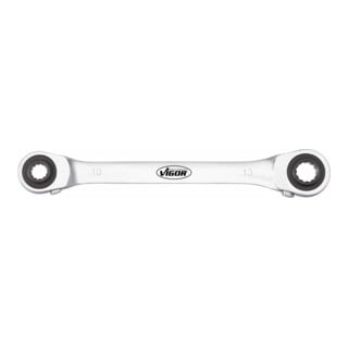 VIGOR Clé à cliquet double V2705 10 x 13 17 x 19 L totale : 220 mm