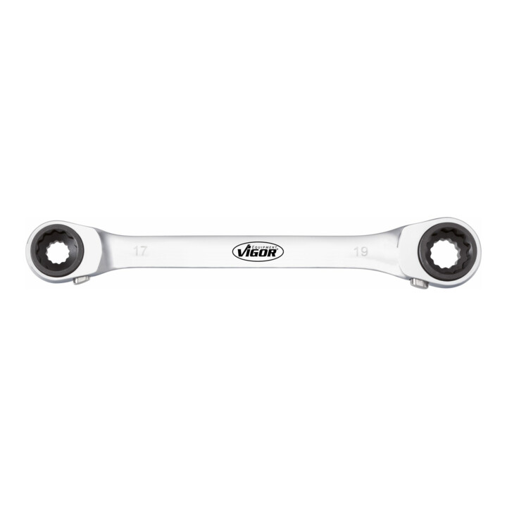VIGOR Clé à cliquet double V2705 10 x 13 17 x 19 L totale : 220 mm