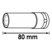 VIGOR Clé à douille spéciale MERCEDES-BENZ V4309 carré creux 12,5 mm (1/2 pouce) profil hexagonal extérieur longueur totale : 78 mm-5