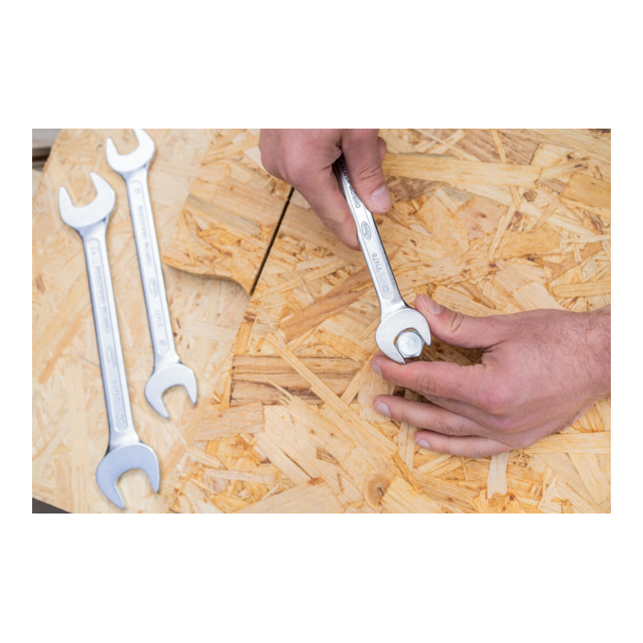VIGOR Clé à fourche double V1461N-8X9 Profil hexagonal extérieur 8 x 9 mm