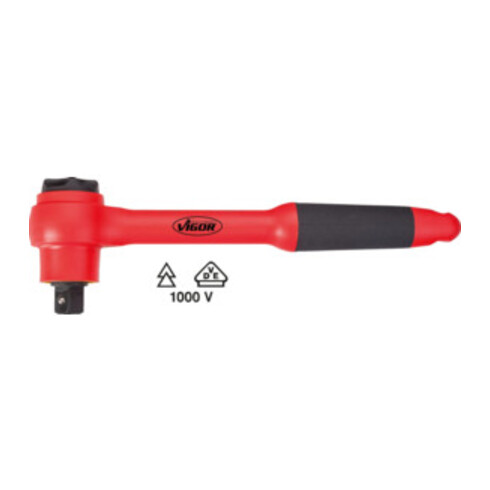 VIGOR Cliquet à carré creux extérieur 12,5 mm (1/2") VDE V3342, L 255 mm
