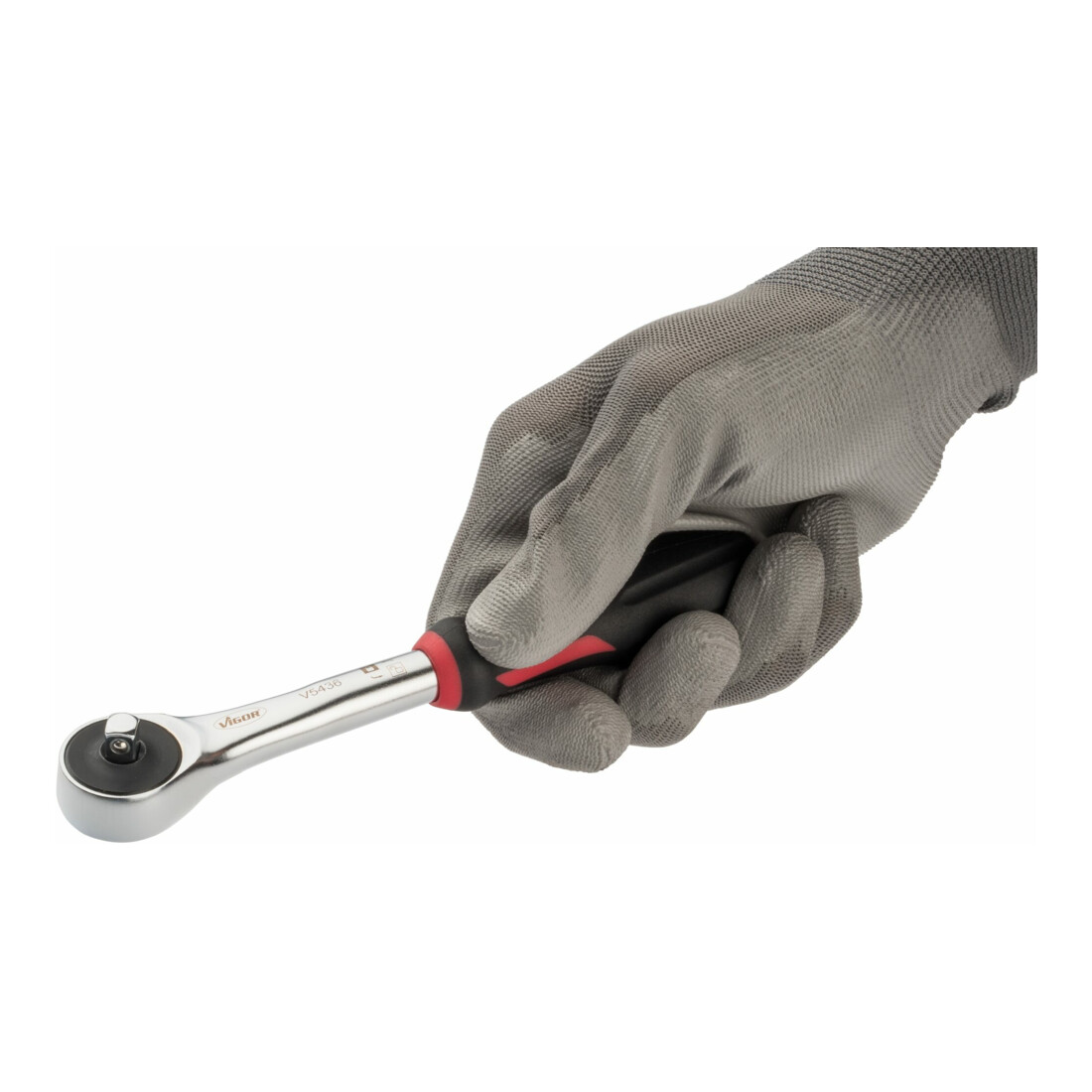 VIGOR Cliquet à denture fine à inversion courte V4944-XS Carré massif 6,3 mm (1/4 pouce) 95 mm