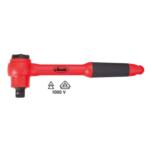 VIGOR Cliquet à carré creux extérieur 12,5 mm (1/2") VDE V3342, L 255 mm