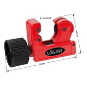VIGOR Coupe-tube V2626-5