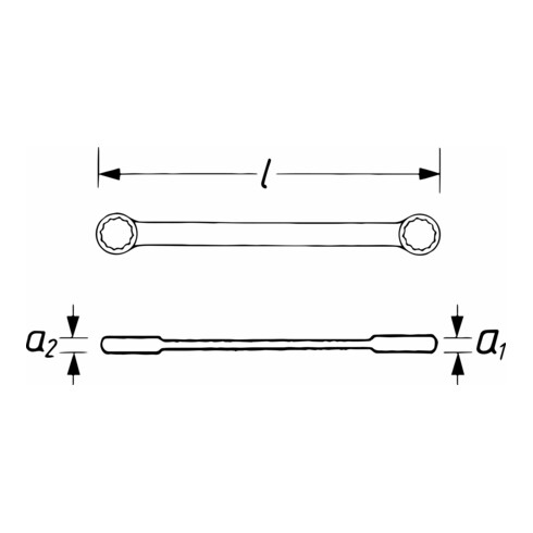VIGOR Doppel-Ratschen-Ringschlüssel V3607 Außen-Sechskant Profil 8 x 12 10 x 13 Gesamtlänge: 220 mm