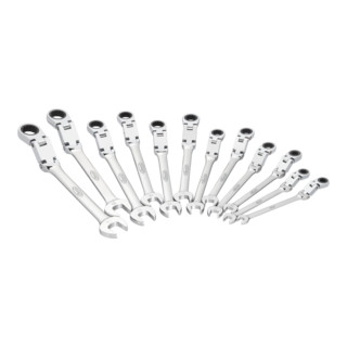VIGOR Doppelgelenk Ratschen-Ring-Maulschlüssel Satz V6752/12 12 teilig