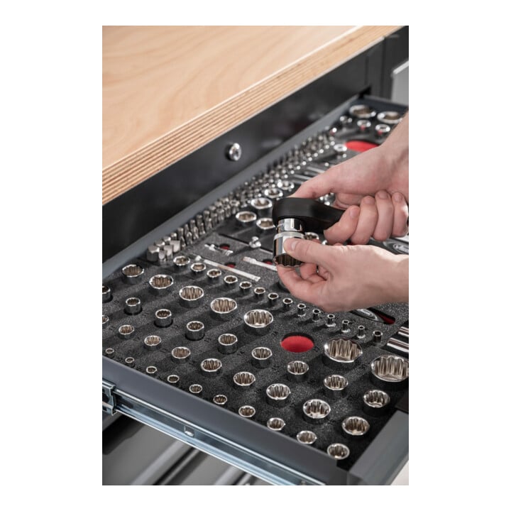 VIGOR Doppelsechskant-Steckschlüssel Satz, V7520, 42-teilig, 4 – 32 mm