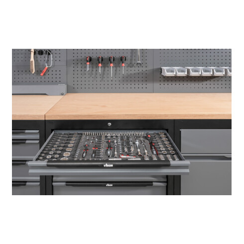 VIGOR Doppelsechskant-Steckschlüssel Satz, V7520, 42-teilig, 4 – 32 mm