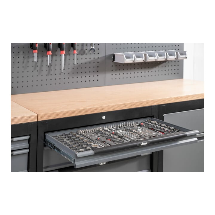 VIGOR Doppelsechskant-Steckschlüssel Satz, V7520, 42-teilig, 4 – 32 mm
