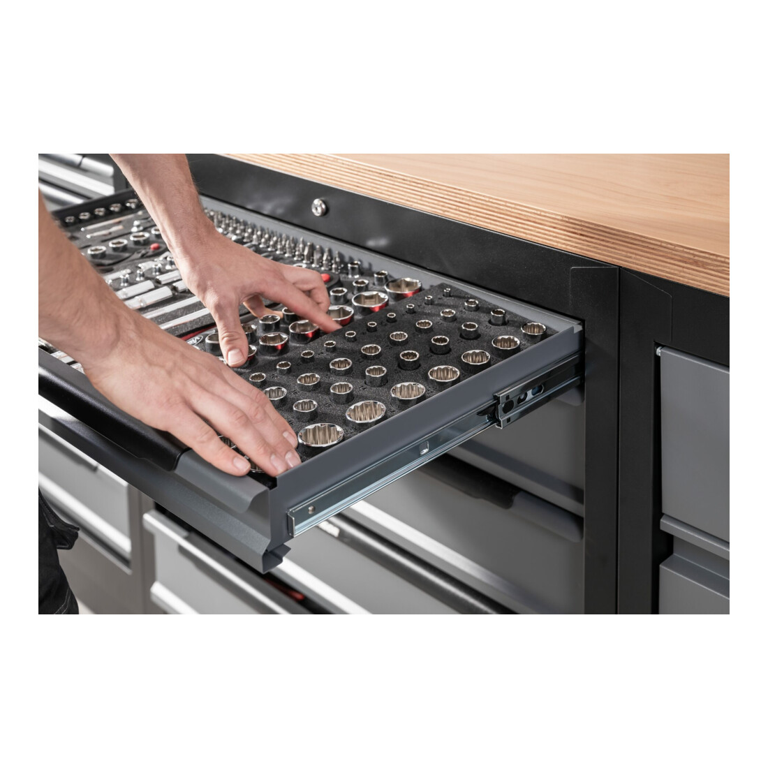 VIGOR Doppelsechskant-Steckschlüssel Satz, V7520, 42-teilig, 4 – 32 mm