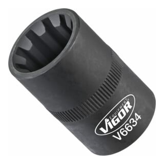 VIGOR Douille à cliquet V6634 Carré (1/2 pouce) Profil rainuré