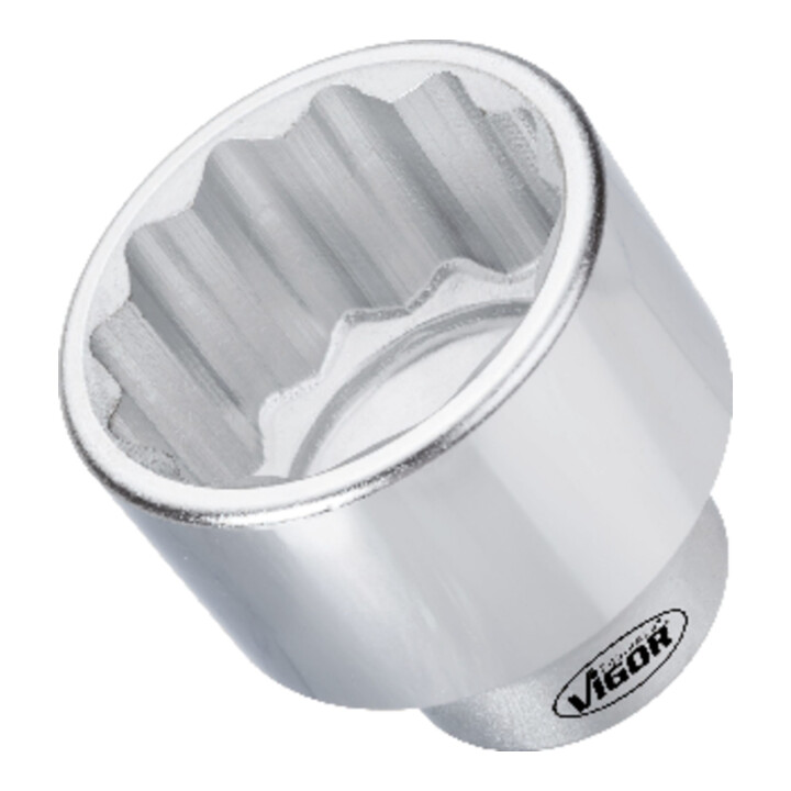 VIGOR Douille à empreinte carrée 25 mm (1") avec profil double six pans intérieur XZN V3375N, longueur 75 mm